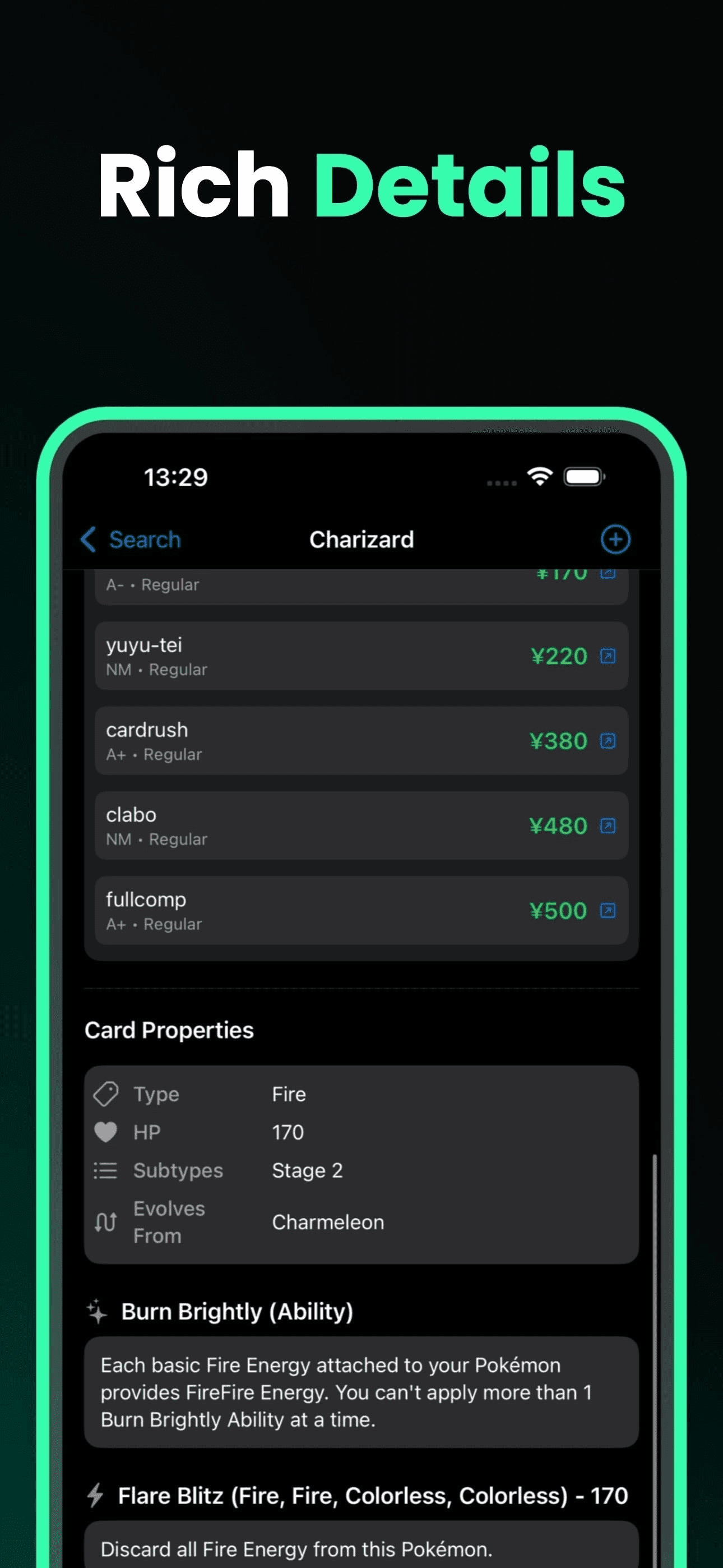 TCG Card Scanner - Rich Details